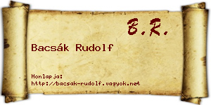 Bacsák Rudolf névjegykártya